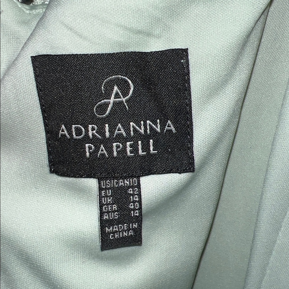 Adrianna Papell Lace V-Neck Sleeveless Dress in Mint Green Size 10 - Picture 8 of 8